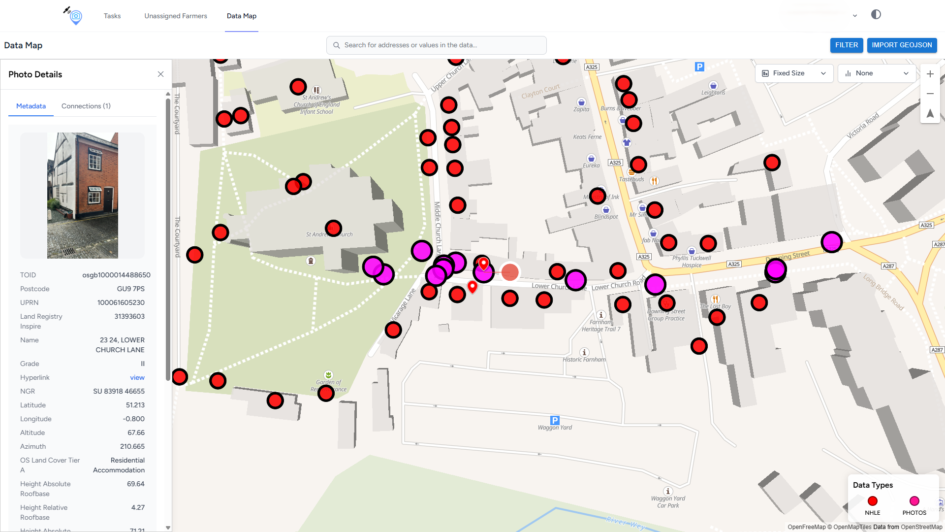 Data map: NHLE overlay