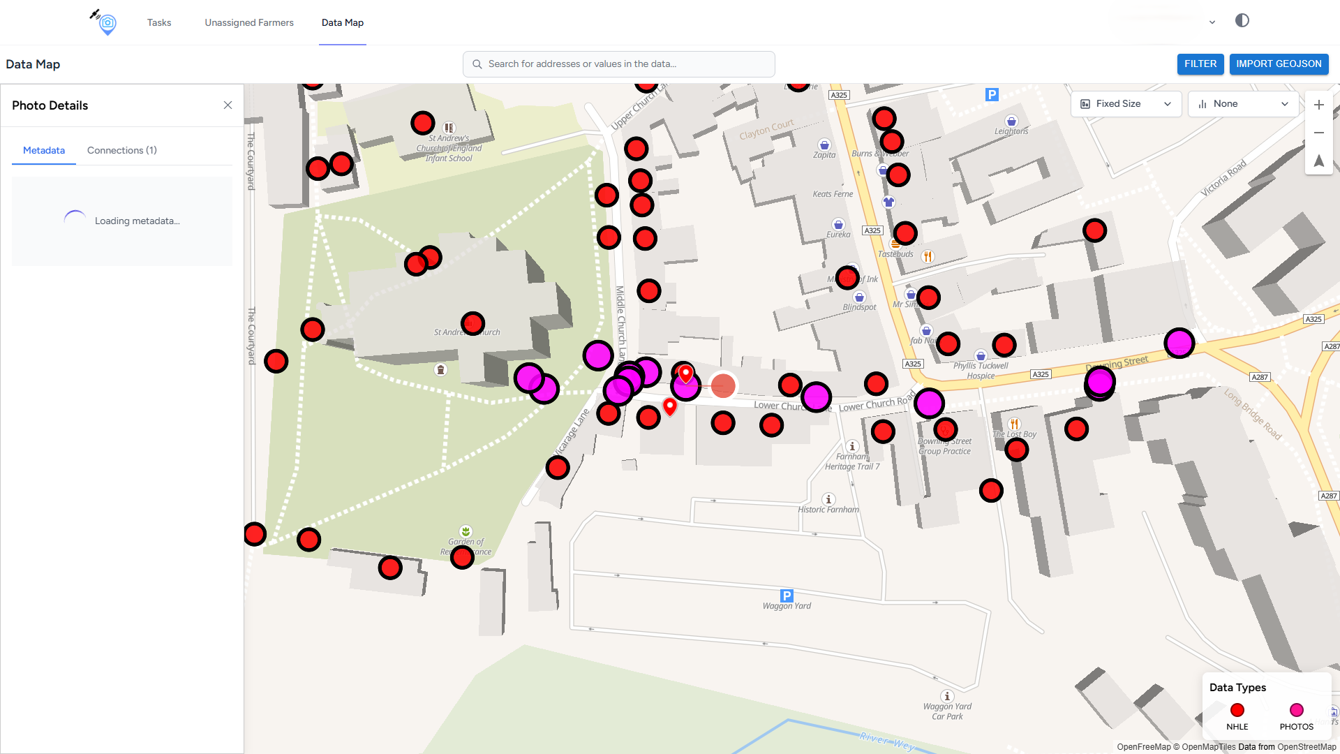 Data map: NHLE overlay